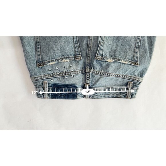 Ksubi Distressed Straight Leg Jeans in Blue - Picture 4 of 5
